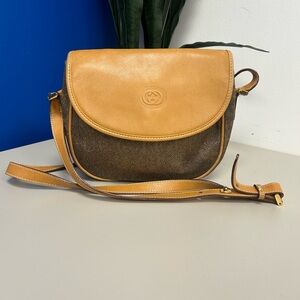 GUCCI GG Print Vintage Colorblock Flap Should Bag